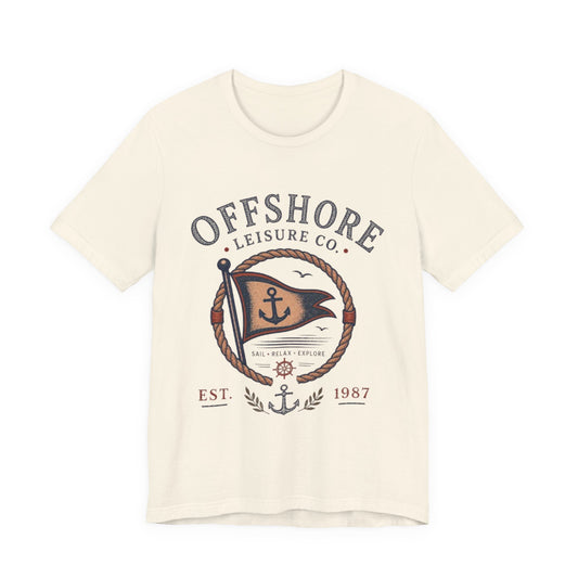 Offshore Leisure Co. Vintage Graphic Tee – Retro Nautical Flag Style Shirt