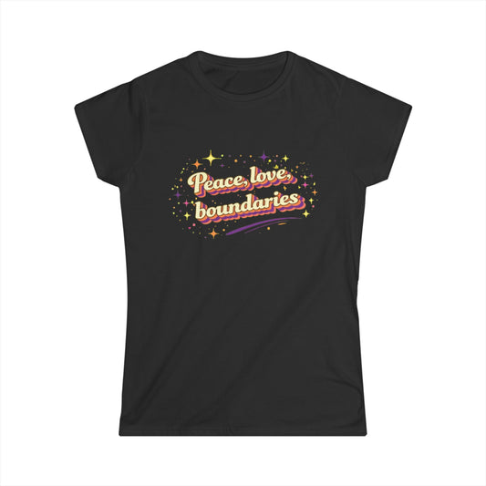"Peace, Love, Boundaries" Cute Women's Tee