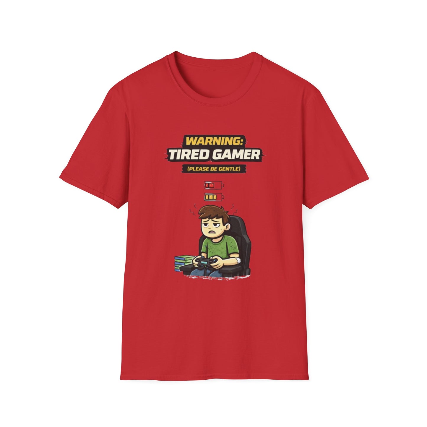 "Warning Tired Gamer" Funny Gamer Graphic Tee