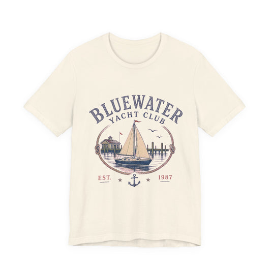 Bluewater Yacht Club Vintage Graphic Tee – Retro Nautical Style Shirt