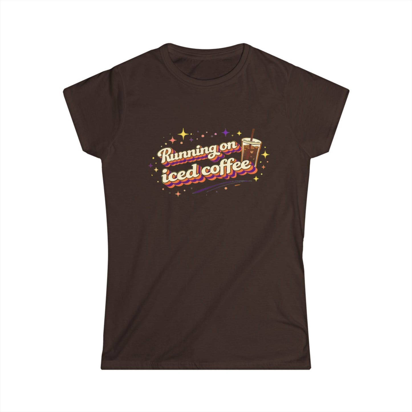 "Running on Iced Coffee" Cute Women's Tee