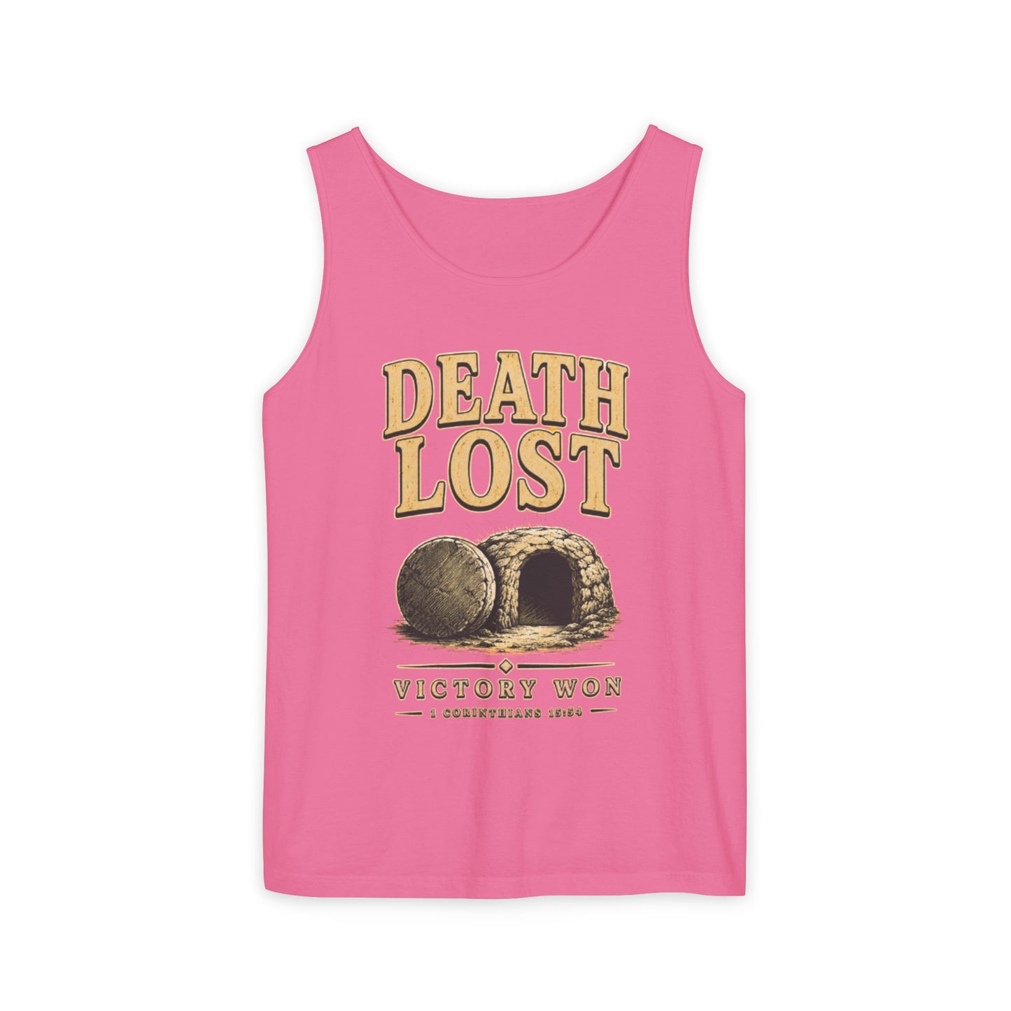 Death Lost Victory Won Christian Graphic Tank