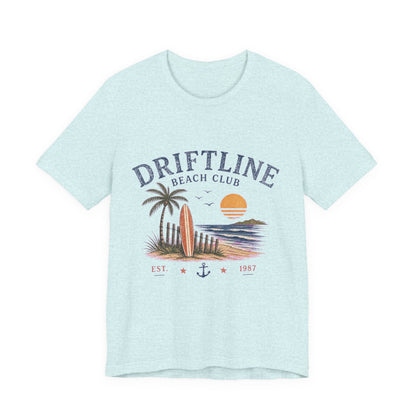 Driftline Beach Club Vintage Graphic Tee – Retro Coastal Surf Style Shirt