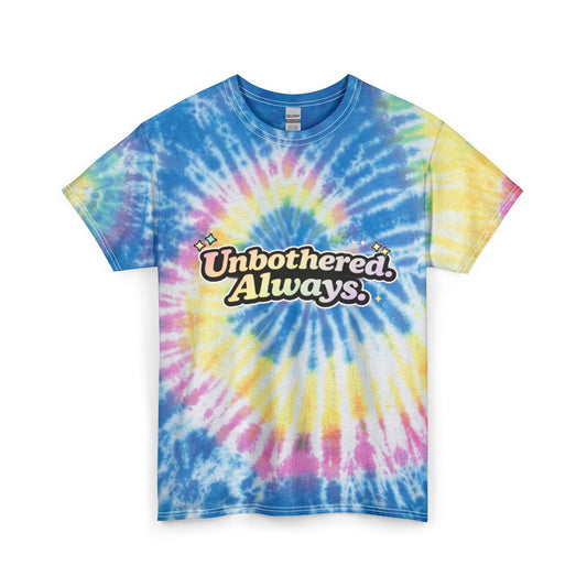"Unbothered Always" Tie-Dye Retro Graphic Tee