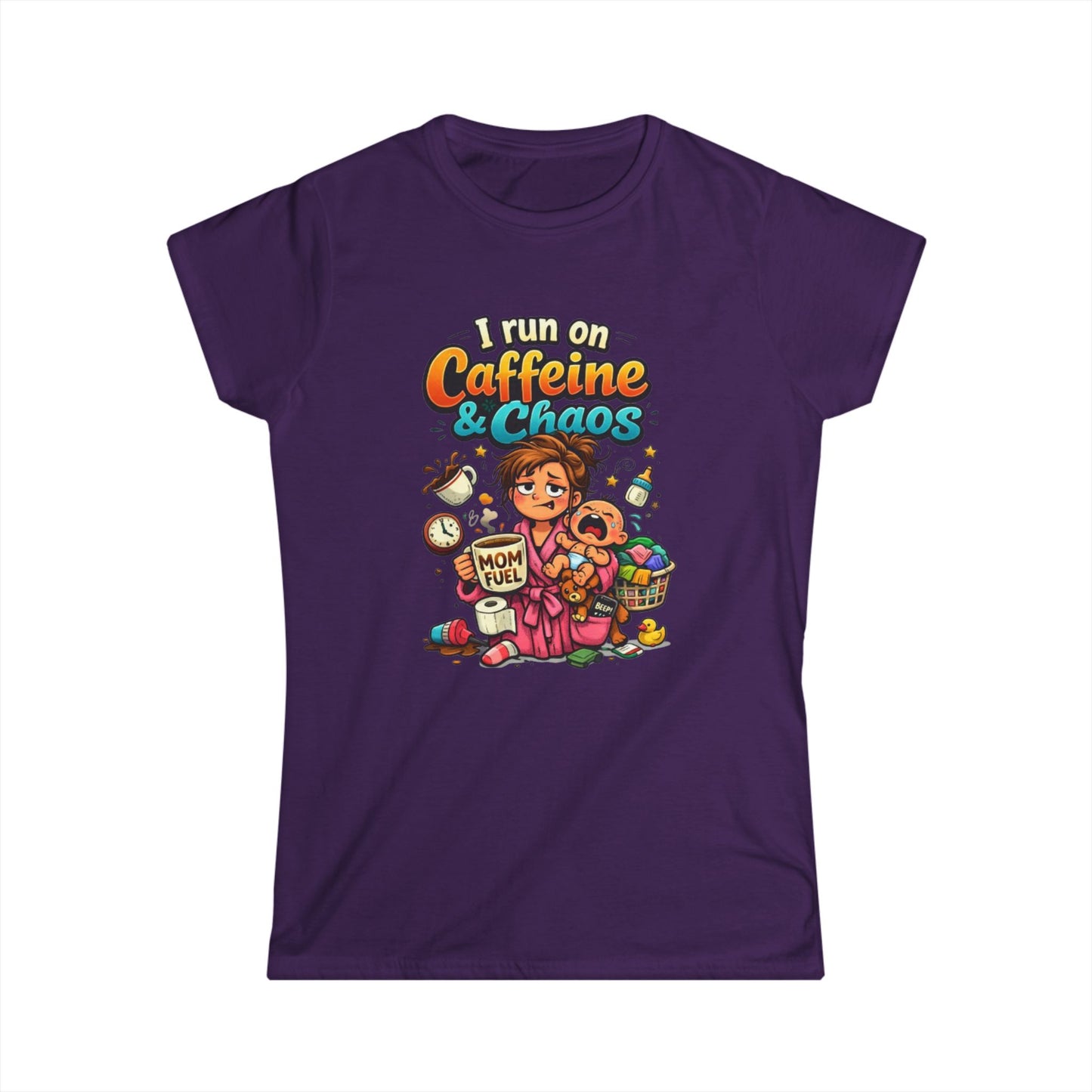 "I Run on Caffeine & Chaos" Funny Mom Tee