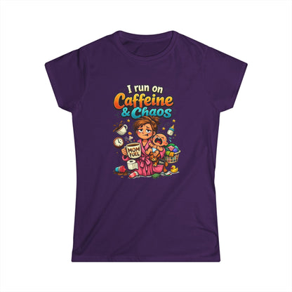"I Run on Caffeine & Chaos" Funny Mom Tee