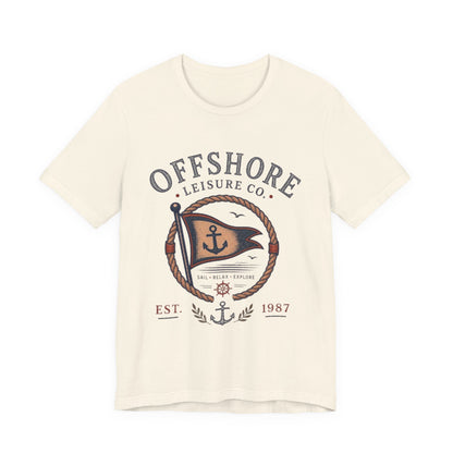 Offshore Leisure Co. Vintage Graphic Tee – Retro Nautical Flag Style Shirt