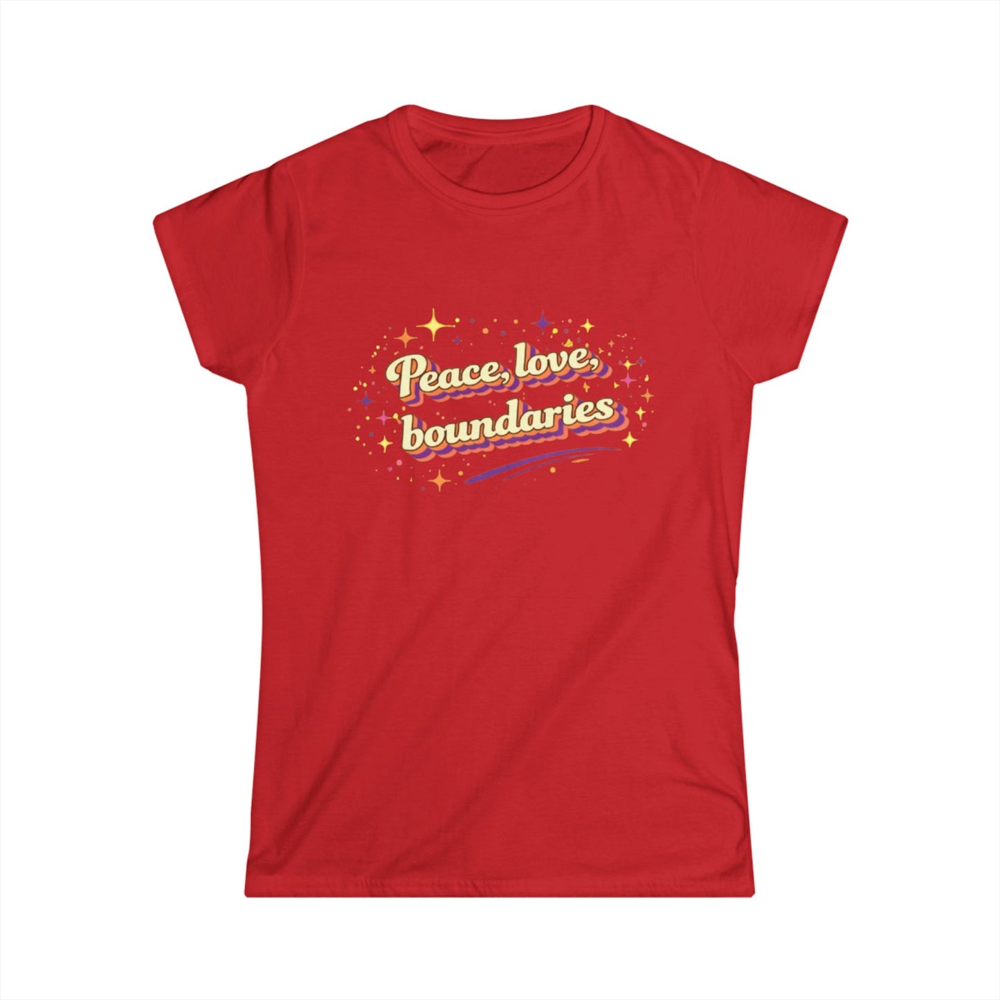 "Peace, Love, Boundaries" Cute Women's Tee