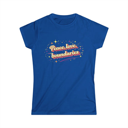 "Peace, Love, Boundaries" Cute Women's Tee