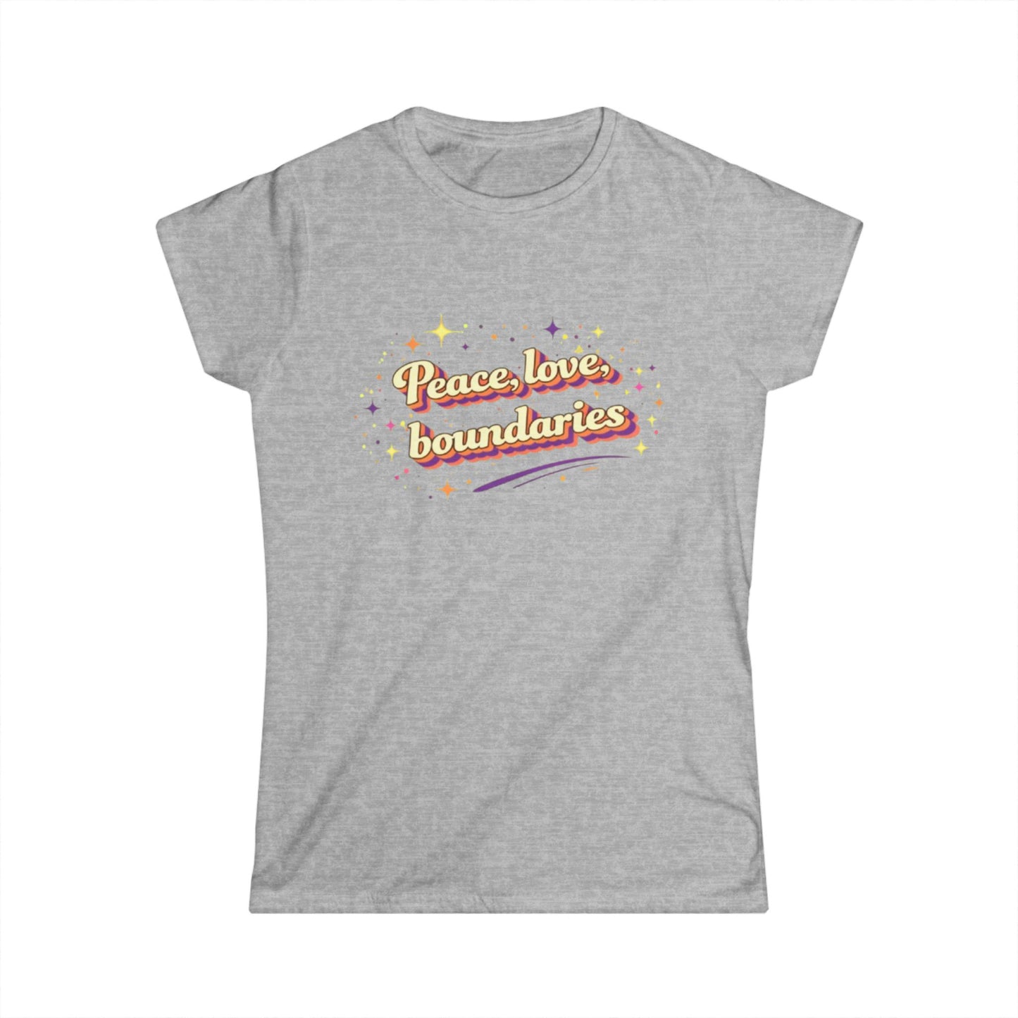 "Peace, Love, Boundaries" Cute Women's Tee