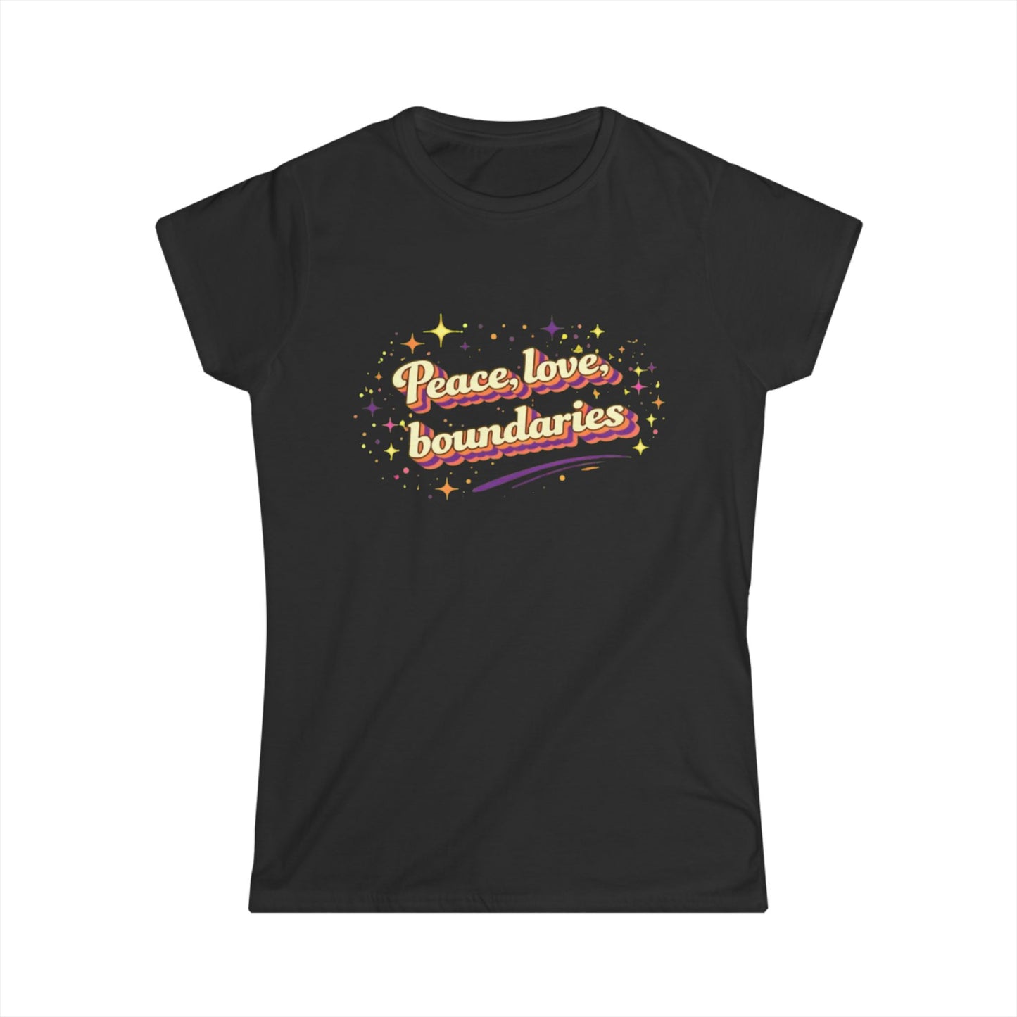 "Peace, Love, Boundaries" Cute Women's Tee