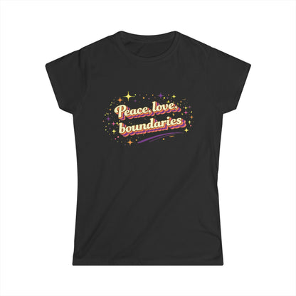 "Peace, Love, Boundaries" Cute Women's Tee