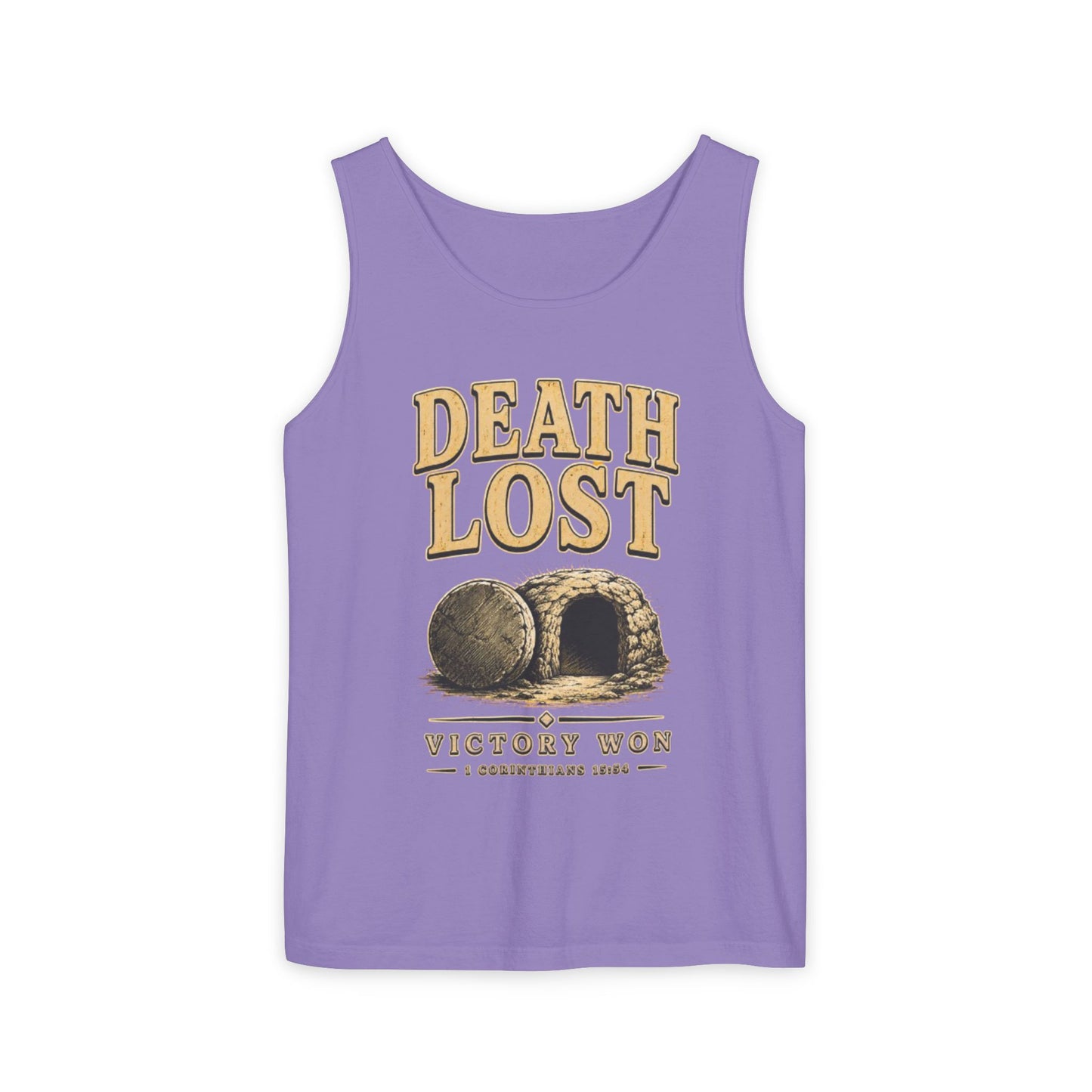 Death Lost Victory Won Christian Graphic Tank