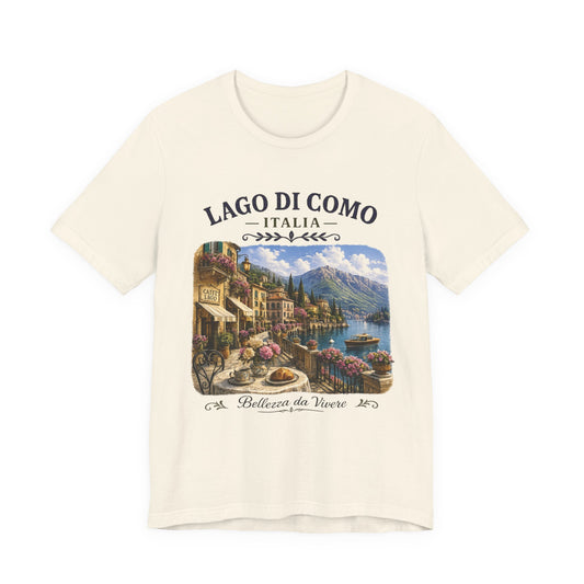Lago di Como Italia Vintage Graphic Tee – Elegant Lakefront Italian Aesthetic Shirt