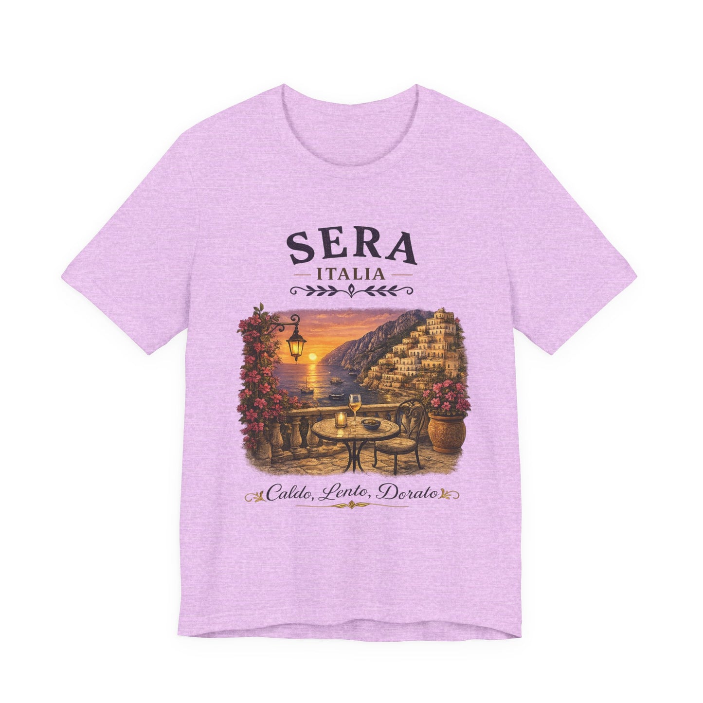 Sera Italia Vintage Graphic Tee – Golden Italian Sunset Coastal Shirt