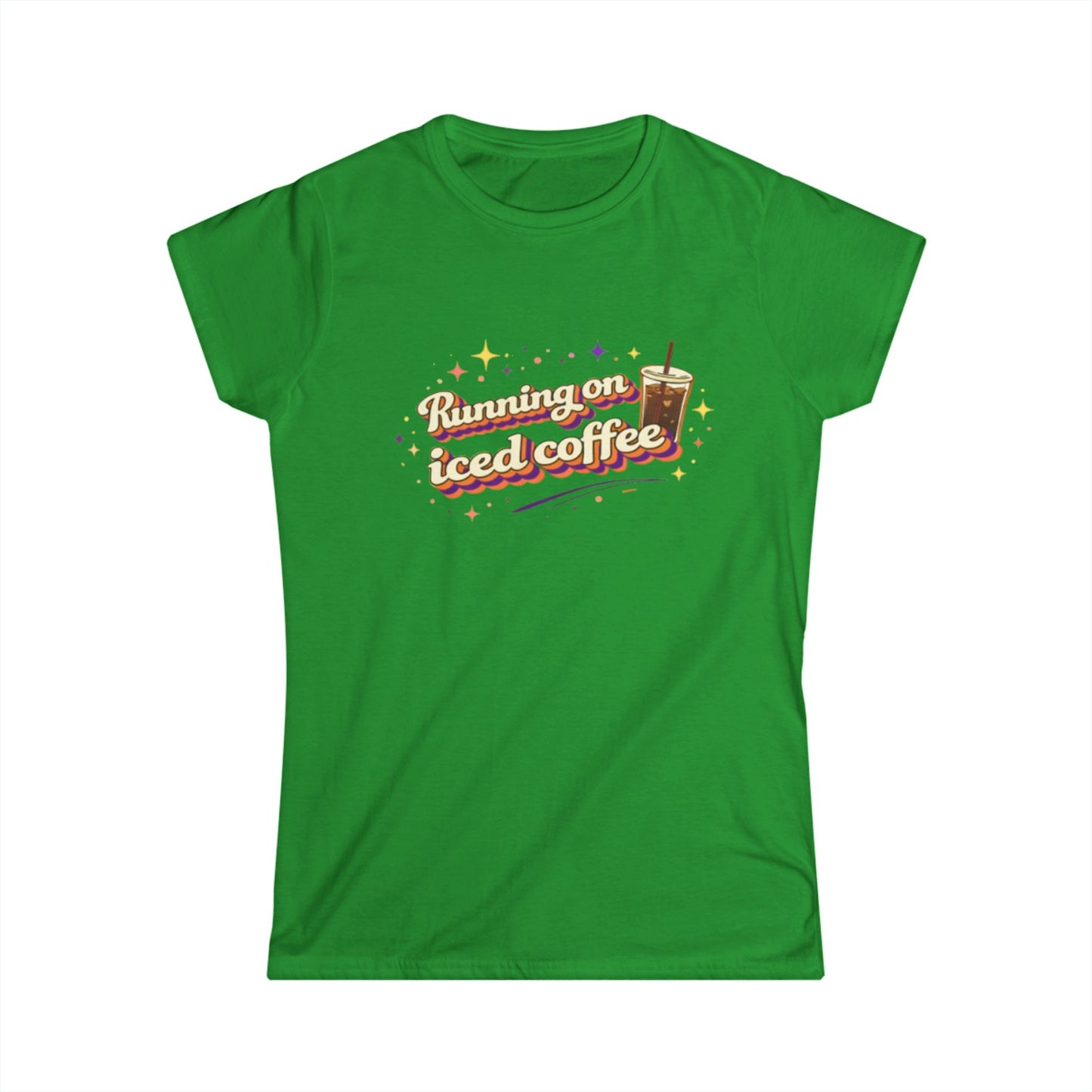 "Running on Iced Coffee" Cute Women's Tee