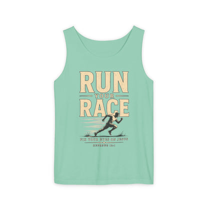 Run Your Race Christian Graphic Tank