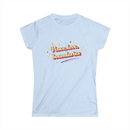 "Peace, Love, Boundaries" Cute Women's Tee