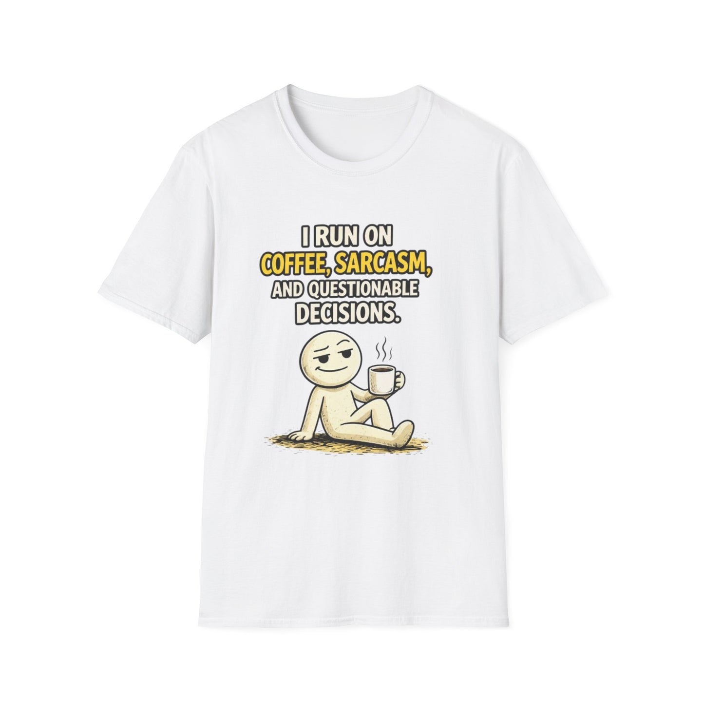 "Coffee, Sarcasm & Questionable Decisions" Funny Graphic Tee