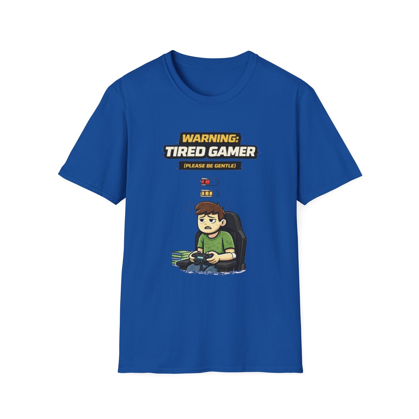 "Warning Tired Gamer" Funny Gamer Graphic Tee