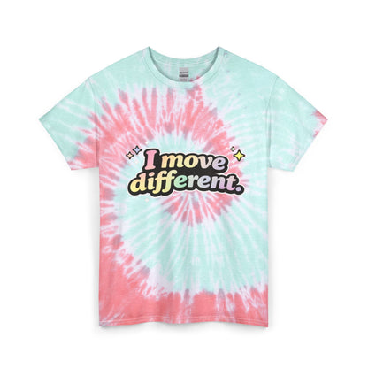 "I Move Different" Tie-Dye Retro Graphic Tee