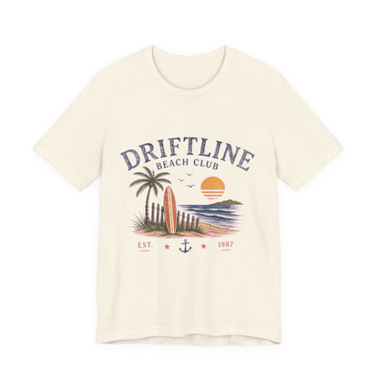 Driftline Beach Club Vintage Graphic Tee – Retro Coastal Surf Style Shirt