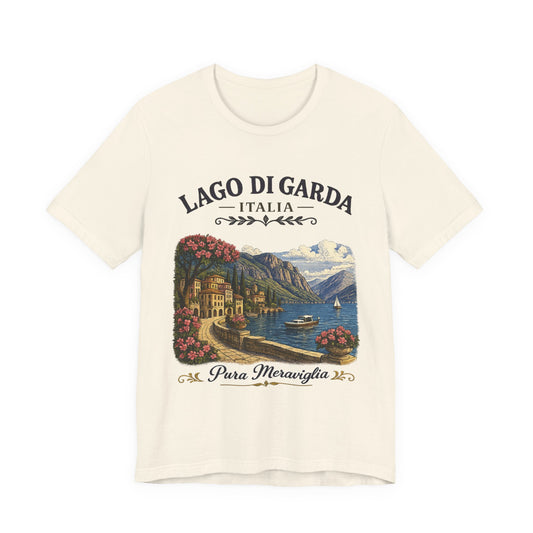 Lago di Garda Italia Vintage Graphic Tee – Scenic Italian Lake Escape Shirt