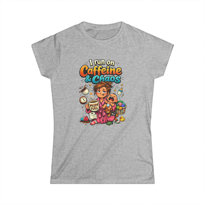 "I Run on Caffeine & Chaos" Funny Mom Tee