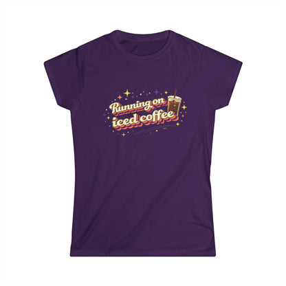 "Running on Iced Coffee" Cute Women's Tee