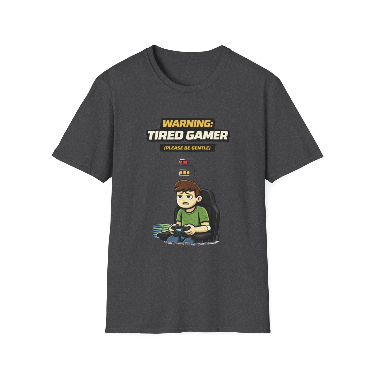 "Warning Tired Gamer" Funny Gamer Graphic Tee