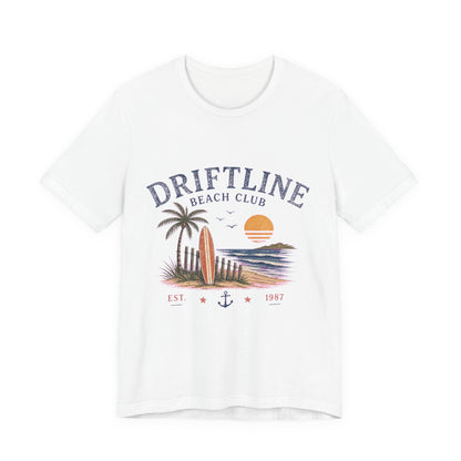Driftline Beach Club Vintage Graphic Tee – Retro Coastal Surf Style Shirt