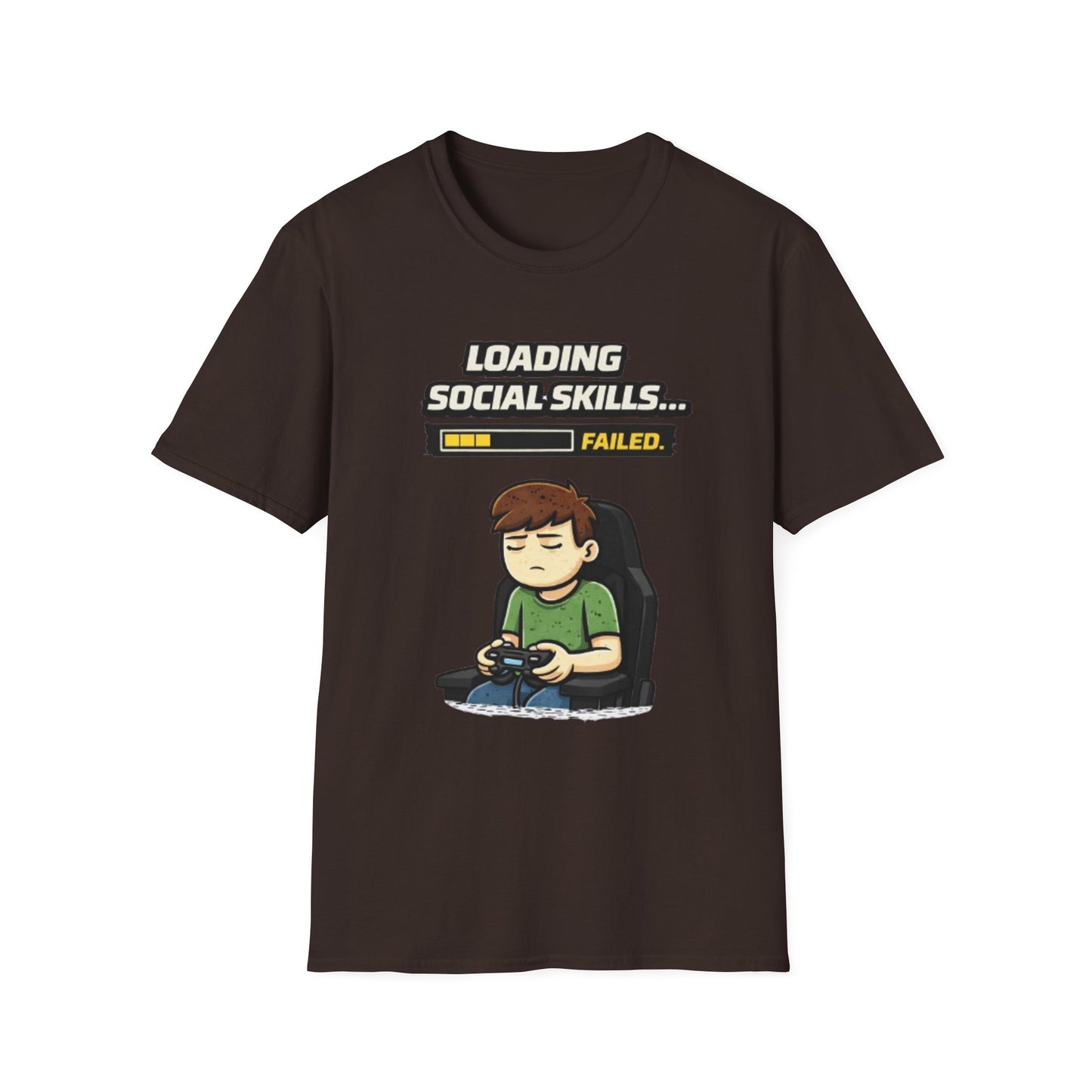 "Loading Social Skills Failed" Funny Gamer Graphic Tee