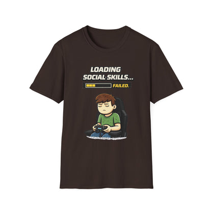 "Loading Social Skills Failed" Funny Gamer Graphic Tee