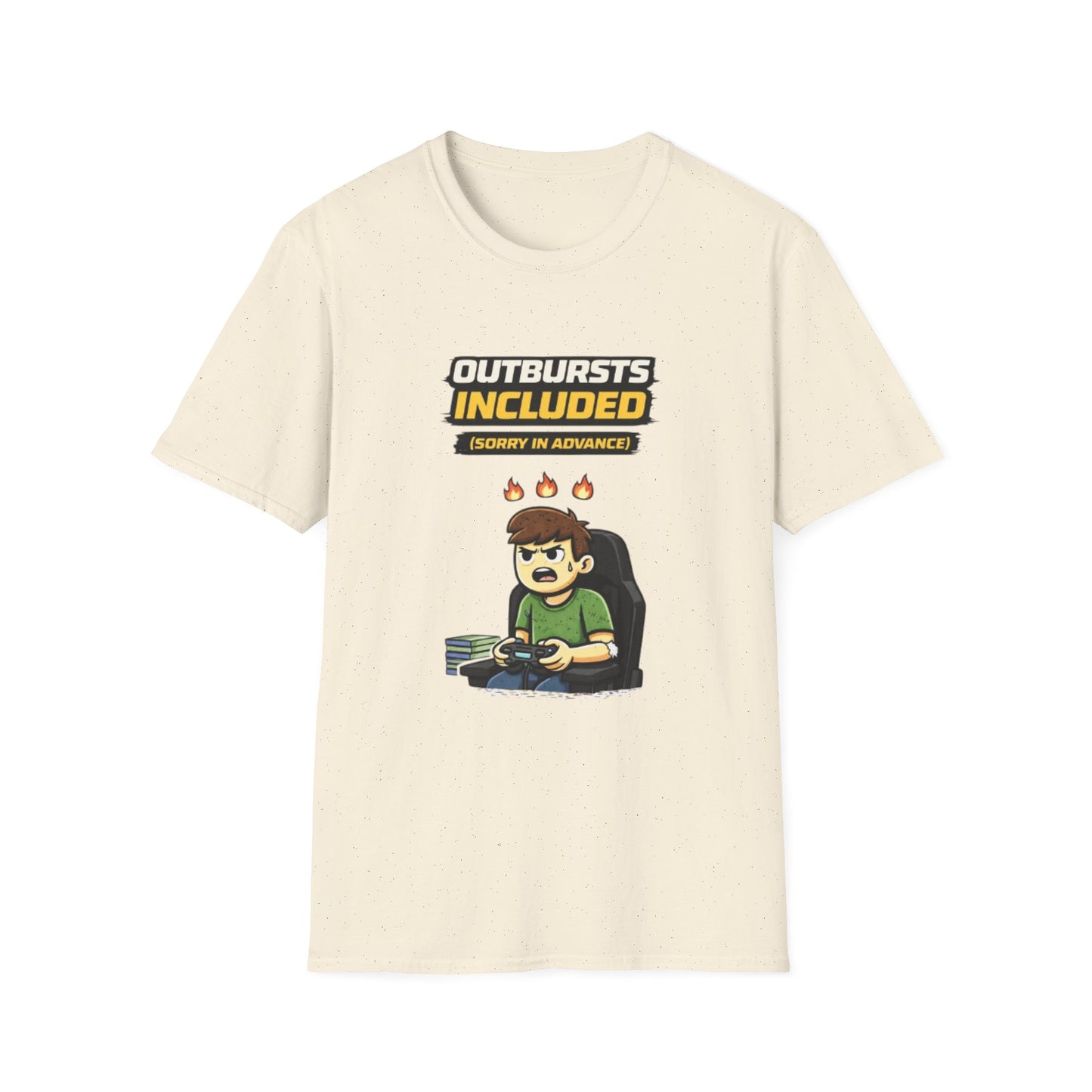 “Outbursts Included — Sorry in Advance” Funny Gamer Graphic Tee
