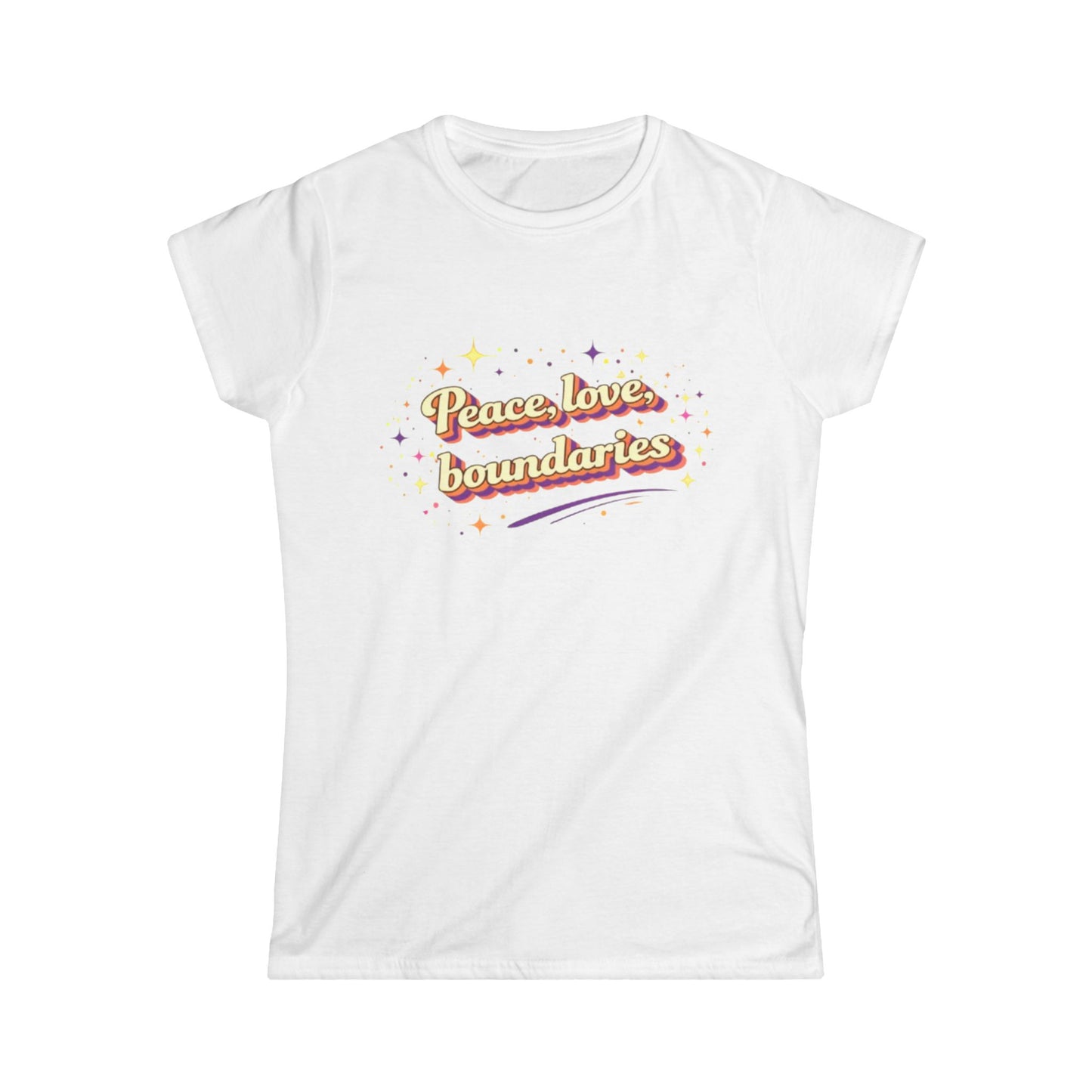 "Peace, Love, Boundaries" Cute Women's Tee