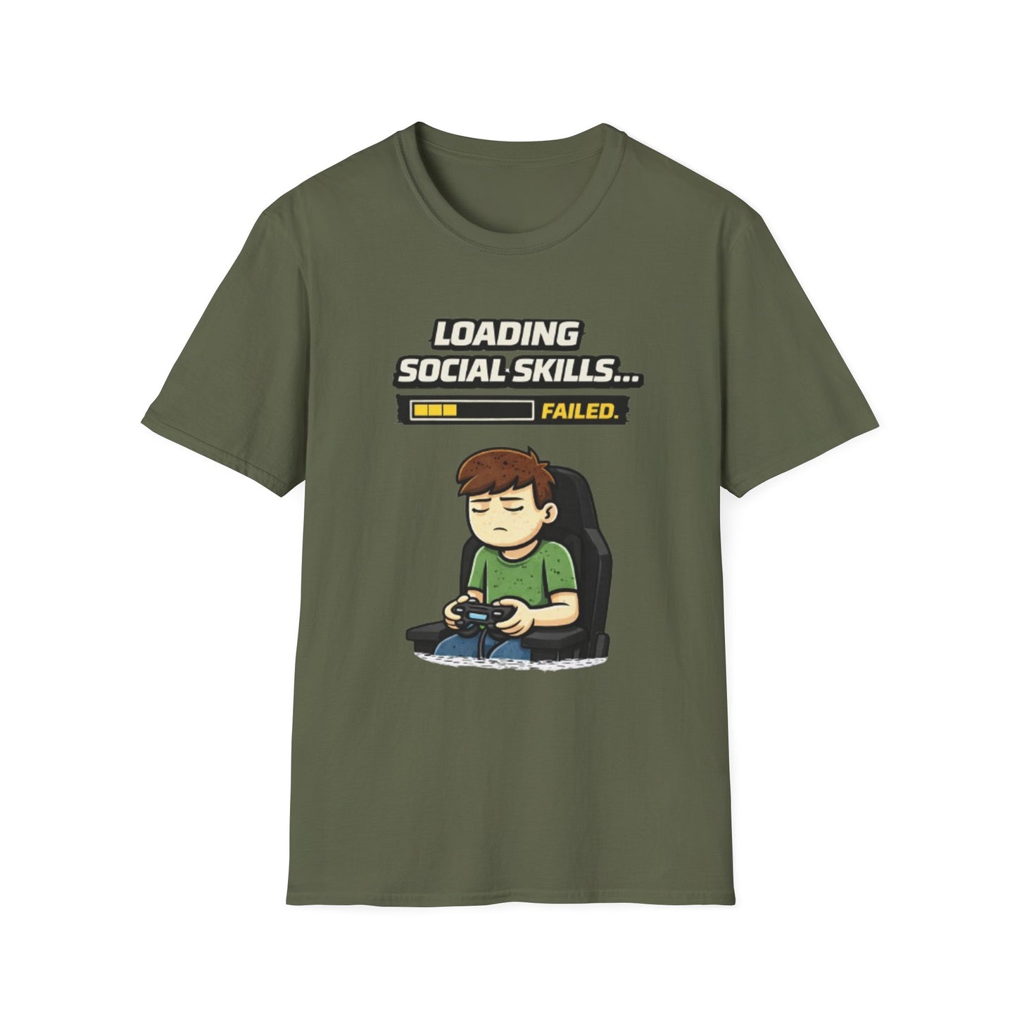 "Loading Social Skills Failed" Funny Gamer Graphic Tee