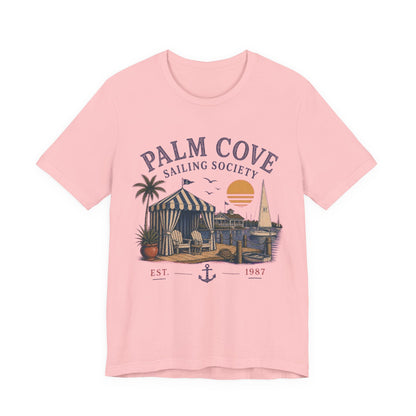 Palm Cove Sailing Society Vintage Graphic Tee – Retro Marina Style Shirt