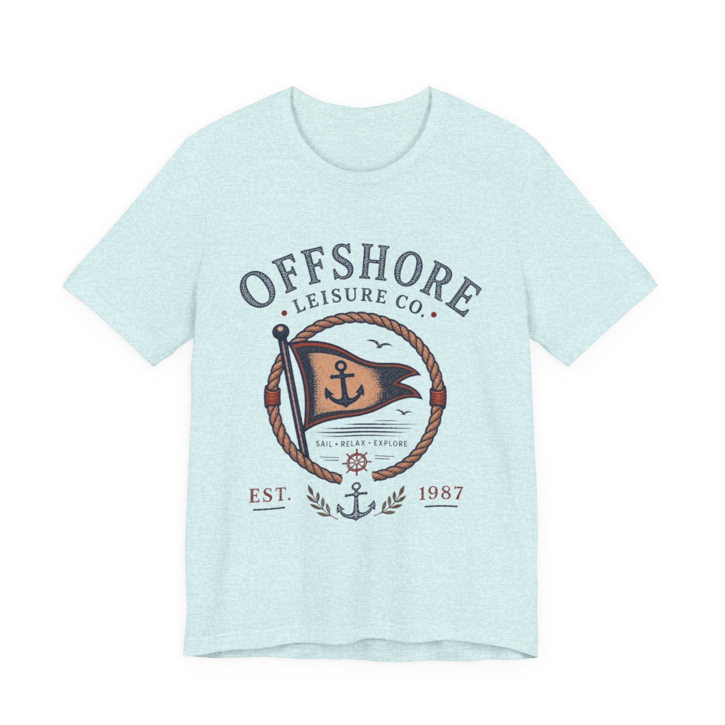 Offshore Leisure Co. Vintage Graphic Tee – Retro Nautical Flag Style Shirt