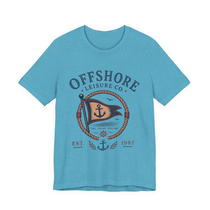 Offshore Leisure Co. Vintage Graphic Tee – Retro Nautical Flag Style Shirt