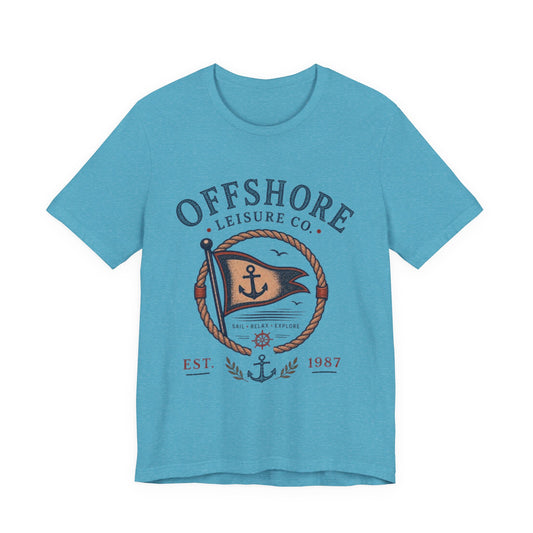 Offshore Leisure Co. Vintage Graphic Tee – Retro Nautical Flag Style Shirt