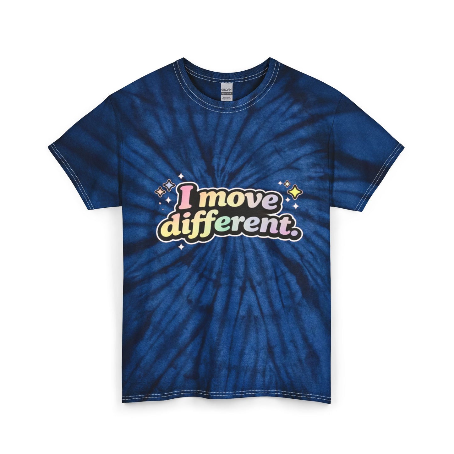 "I Move Different" Tie-Dye Retro Graphic Tee
