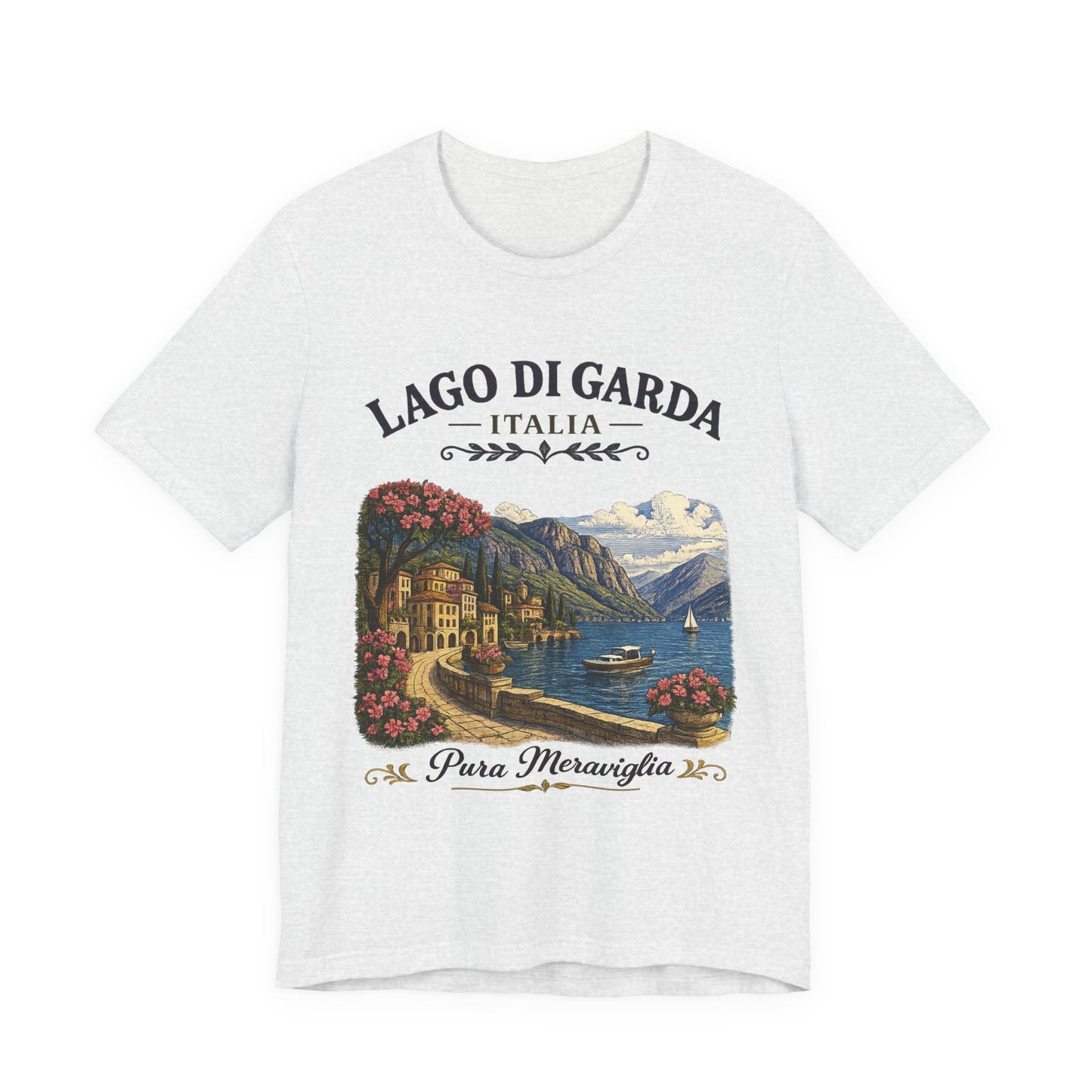 Lago di Garda Italia Vintage Graphic Tee – Scenic Italian Lake Escape Shirt
