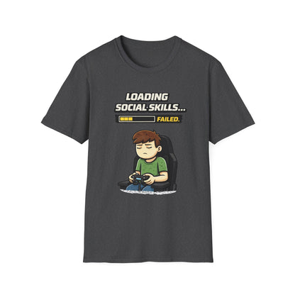 "Loading Social Skills Failed" Funny Gamer Graphic Tee
