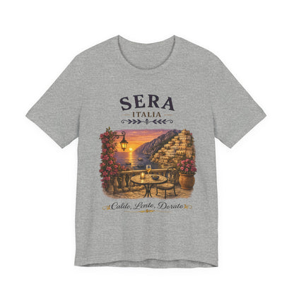 Sera Italia Vintage Graphic Tee – Golden Italian Sunset Coastal Shirt