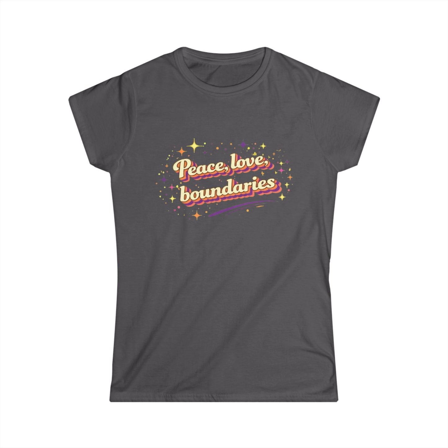 "Peace, Love, Boundaries" Cute Women's Tee