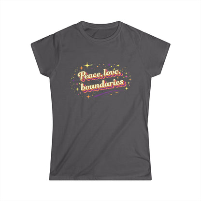 "Peace, Love, Boundaries" Cute Women's Tee