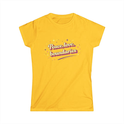 "Peace, Love, Boundaries" Cute Women's Tee