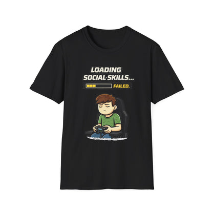 "Loading Social Skills Failed" Funny Gamer Graphic Tee