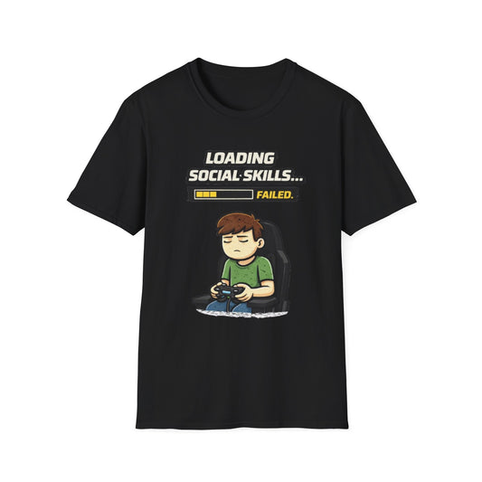 "Loading Social Skills Failed" Funny Gamer Graphic Tee