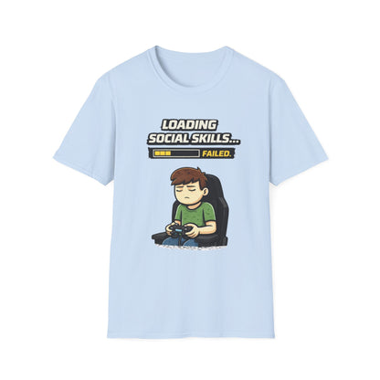"Loading Social Skills Failed" Funny Gamer Graphic Tee